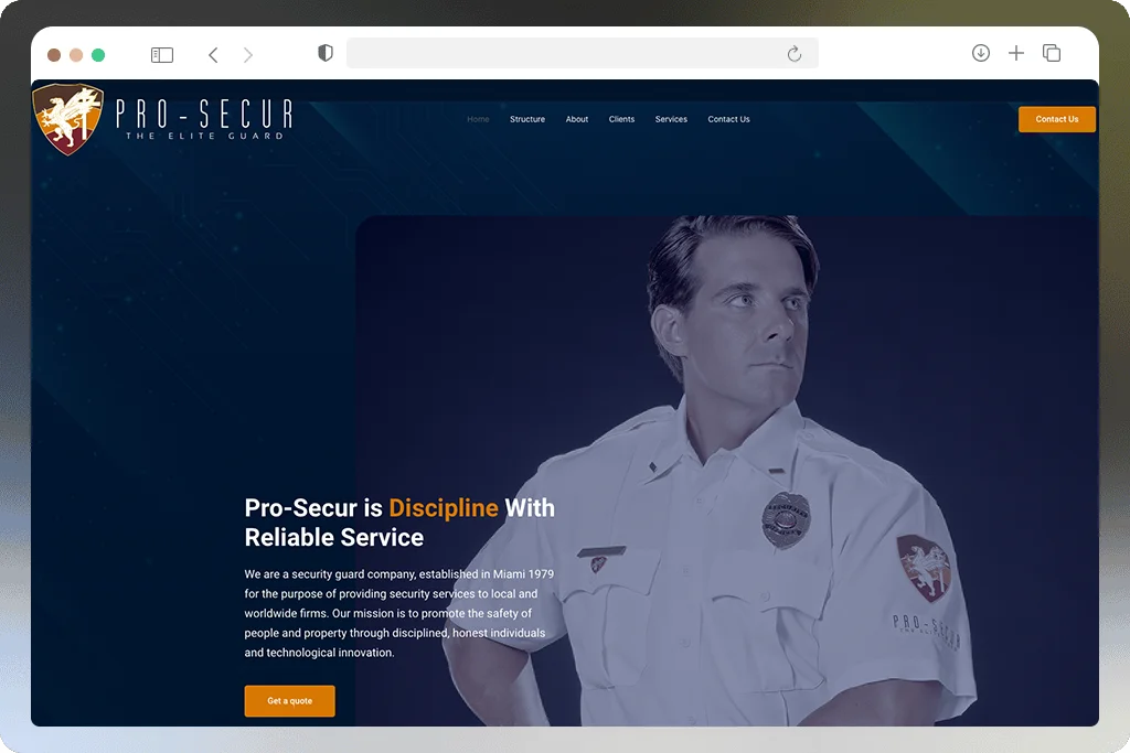 Diseño Web para Pro Secur